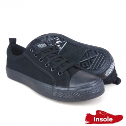 Black School Shoes ABARO 7601 Canvas Secondary Unisex